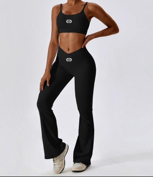 Flared Pants &  Sports Bra Set