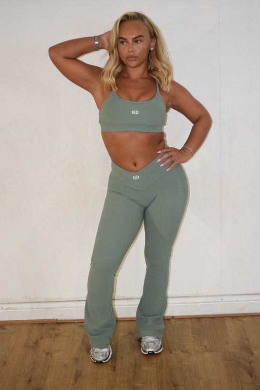 Flared Pants &  Sports Bra Set