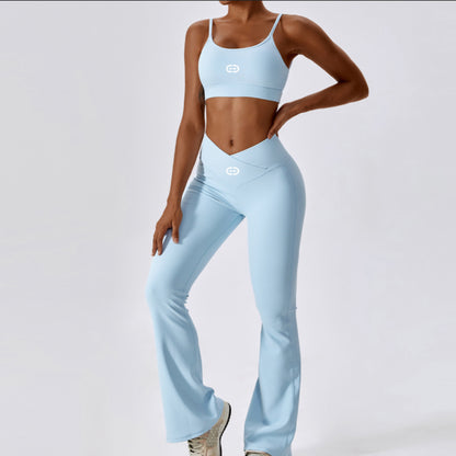 Flared Pants &  Sports Bra Set